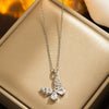 Wholesale Women's Simple Butterfly Design Titanium Steel Cross Set Zircon Necklace With Electroplating Process And Geometric Styling