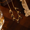 Wholesale Women's Simple Butterfly Zircon Pendant Clavicle Chain Titanium Steel Necklace With Bow Shape And Electroplating