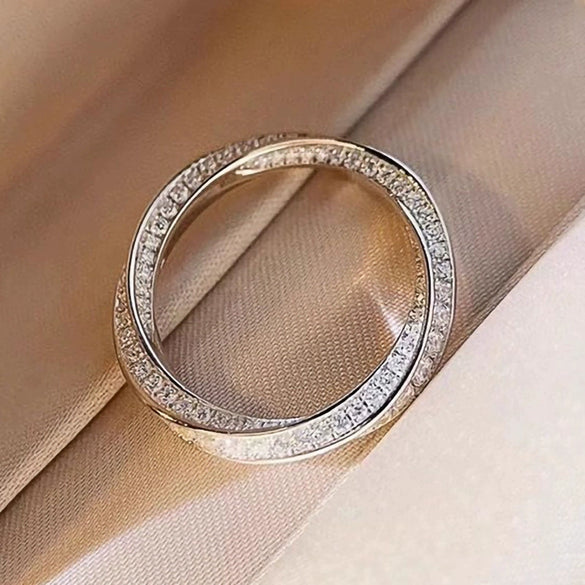 Wholesale Women's Simple Classic Geometric Copper Ring With Microinlaid Zircon