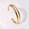 Wholesale Women's Simple Cold Style Open Stainless Steel Bracelet With Electroplating And Geometric Design