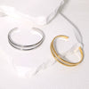 Wholesale Women's Simple Cold Style Open Stainless Steel Bracelet With Electroplating And Geometric Design