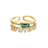 Wholesale Women's Simple Color Heart Shaped Copper Ring With Electroplating Treatment And Micro Inlaid Color Zircon