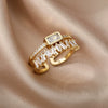 Wholesale Women's Simple Color Heart Shaped Copper Ring With Electroplating Treatment And Micro Inlaid Color Zircon