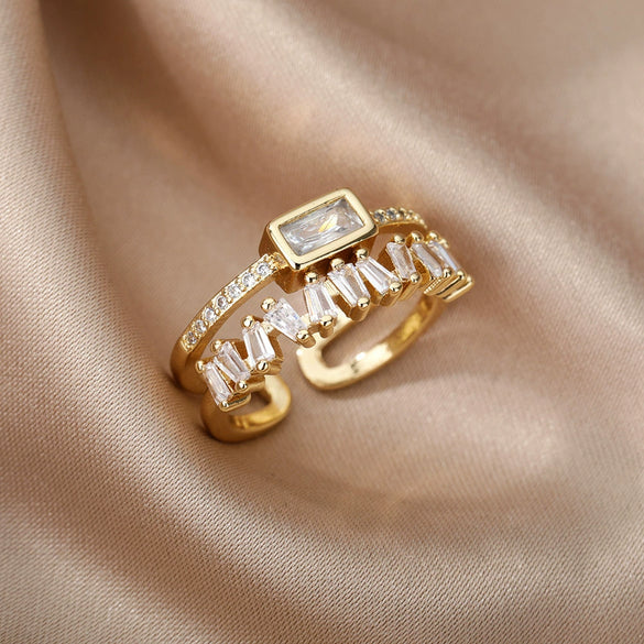 Wholesale Women's Simple Color Heart Shaped Copper Ring With Electroplating Treatment And Micro Inlaid Color Zircon