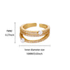 Wholesale Women's Simple Compact Pearl Open Ring Copper Zircon Gold Plated
