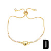 Wholesale Women's Simple Copper Heart Shape Electroplated Jewelry Bracelet