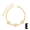 Wholesale Women's Simple Copper Heart Shape Electroplated Jewelry Bracelet