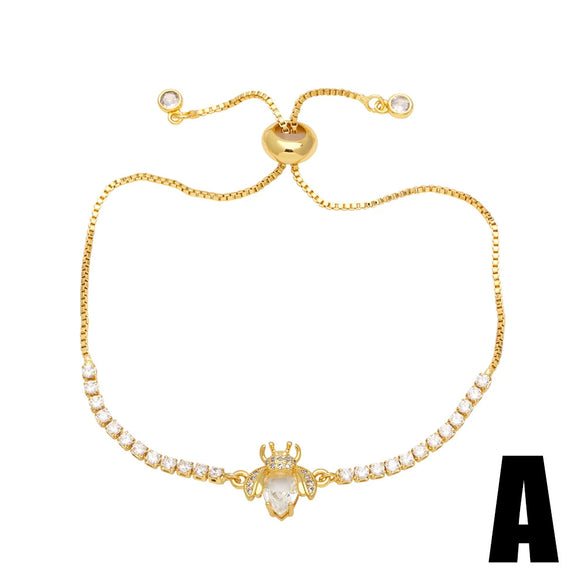 Wholesale Women's Simple Copper Heart Shape Electroplated Jewelry Bracelet