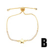 Wholesale Women's Simple Copper Heart Shape Electroplated Jewelry Bracelet