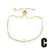 Wholesale Women's Simple Copper Heart Shape Electroplated Jewelry Bracelet