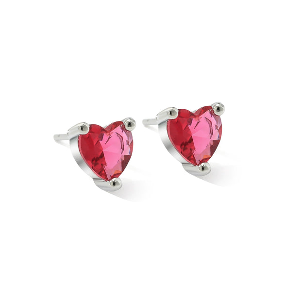 Wholesale Women's Simple Copper Heartshaped Zircon Inlaid Ear Jewelry