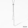 Wholesale Women's Simple Cross Pendant Long Sweater Chain Adjustable Necklace In Stainless Steel With Geometric Styling And Electroplating