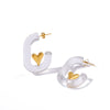 Wholesale Women's Simple Design Resin C Shaped Earrings With Stainless Steel 18K Gold Vacuum Plated In Furnace