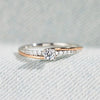 Wholesale Women's Simple Double Color Geometric Tail Ring Copper With Zirconia Design