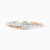 Wholesale Women's Simple Double Color Geometric Tail Ring Copper With Zirconia Design