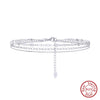 Wholesale Women's Simple Double Layer Lip Anklet With Tassel And Multi Layer O Chain Geometric Pattern Silver Material