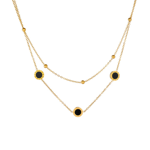 Wholesale Women's Simple Doublelayer Round Stainless Steel Anklet