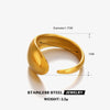 Wholesale Women's Simple Drop Shaped Stainless Steel Ring With Bright Polished And Electroplating Treatment