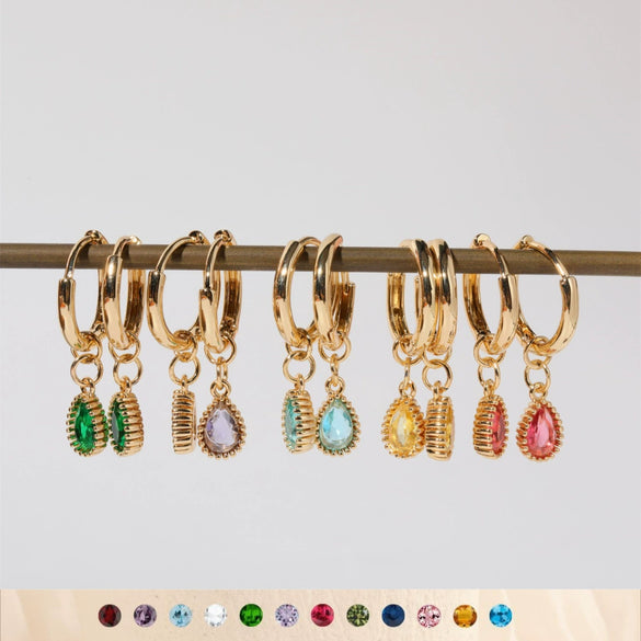 Wholesale Women's Simple Dropshaped Diamond Design Copper And Stainless Steel Earrings