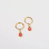 Wholesale Women's Simple Dropshaped Diamond Design Copper And Stainless Steel Earrings