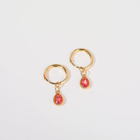 Wholesale Women's Simple Dropshaped Diamond Design Copper And Stainless Steel Earrings