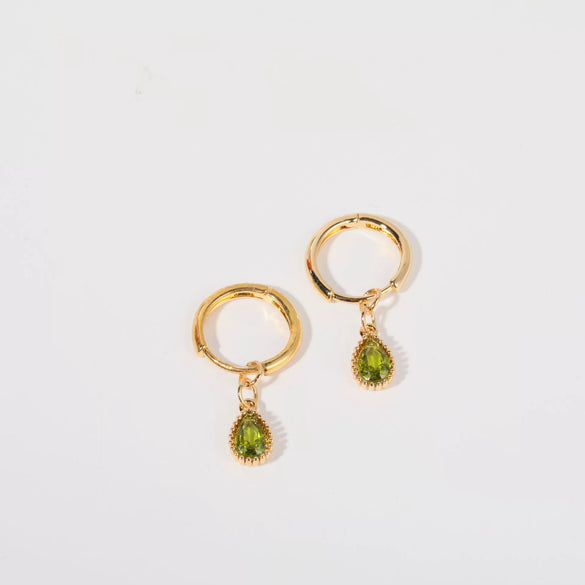 Wholesale Women's Simple Dropshaped Diamond Design Copper And Stainless Steel Earrings