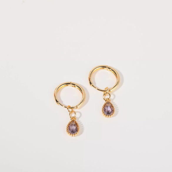 Wholesale Women's Simple Dropshaped Diamond Design Copper And Stainless Steel Earrings