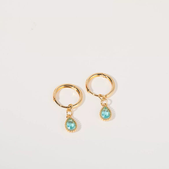 Wholesale Women's Simple Dropshaped Diamond Design Copper And Stainless Steel Earrings