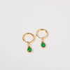 Wholesale Women's Simple Dropshaped Diamond Design Copper And Stainless Steel Earrings