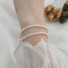 Wholesale Women's Simple Elastic Bracelet With Natural Freshwater Pearls And Gold Beads Copper Alloy Accessories