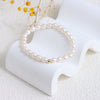 Wholesale Women's Simple Elastic Bracelet With Natural Freshwater Pearls And Gold Beads Copper Alloy Accessories
