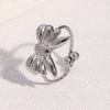 Wholesale Women's Simple Electroplated Stainless Steel Bow Tie Open Ring Jewelry Accessories