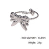 Wholesale Women's Simple Electroplated Stainless Steel Bow Tie Open Ring Jewelry Accessories