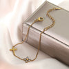 Wholesale Women's Simple Electroplated Stainless Steel Cross And Flower Zircon Bracelet Jewelry