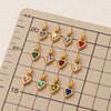 Wholesale Women's Simple Electroplated Stainless Steel Heart Shape Mixed Gemstone Setting Pendant Necklace