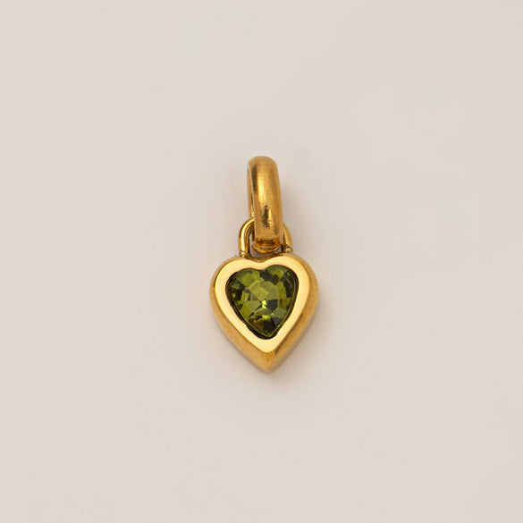 Wholesale Women's Simple Electroplated Stainless Steel Heart Shape Mixed Gemstone Setting Pendant Necklace