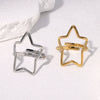 Wholesale Women's Simple Electroplated Stainless Steel Star Pattern Adjustable Open Ring Hand Jewelry