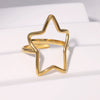 Wholesale Women's Simple Electroplated Stainless Steel Star Pattern Adjustable Open Ring Hand Jewelry