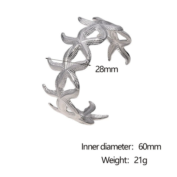Wholesale Women's Simple Electroplated Stainless Steel Starfish Bracelet Fashion Stylish Casual Style