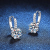 Wholesale Women's Simple Elegant S925 Sterling Silver Moissanite Earrings With Geometric Design And Electroplating
