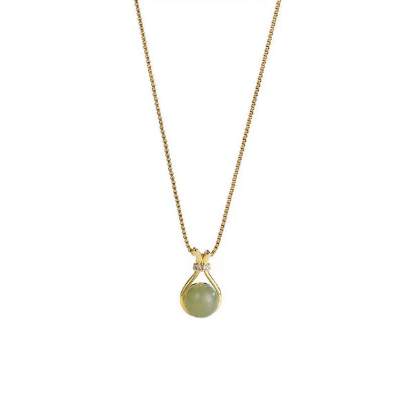 Wholesale Women's Simple Elegant Titanium Steel Necklace With Geometric Pattern And Gold Inlaid Design
