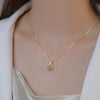 Wholesale Women's Simple Elegant Titanium Steel Necklace With Geometric Pattern And Gold Inlaid Design