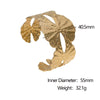 Wholesale Women's Simple Fanshaped Hammer Pattern Stainless Steel 18K Goldplated Open Bracelet Hand Jewelry