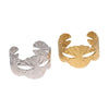 Wholesale Women's Simple Fanshaped Hammer Pattern Stainless Steel 18K Goldplated Open Bracelet Hand Jewelry