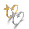 Wholesale Women's Simple Fashion Adjustable Butterfly Opening Ring In Copper With Insect Pattern And Electroplating