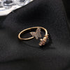 Wholesale Women's Simple Fashion Adjustable Butterfly Opening Ring In Copper With Insect Pattern And Electroplating