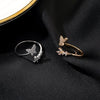 Wholesale Women's Simple Fashion Adjustable Butterfly Opening Ring In Copper With Insect Pattern And Electroplating