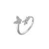 Wholesale Women's Simple Fashion Adjustable Butterfly Opening Ring In Copper With Insect Pattern And Electroplating