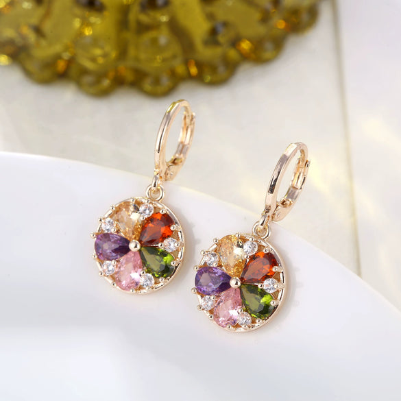Wholesale Women's Simple Fashion Crystal Zircon Jewelry Set With Lock And Key Pattern Copper Zircon Glass Material And Electroplating Process Necklace And Earrings Included