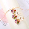 Wholesale Women's Simple Fashion Crystal Zircon Jewelry Set With Lock And Key Pattern Copper Zircon Glass Material And Electroplating Process Necklace And Earrings Included